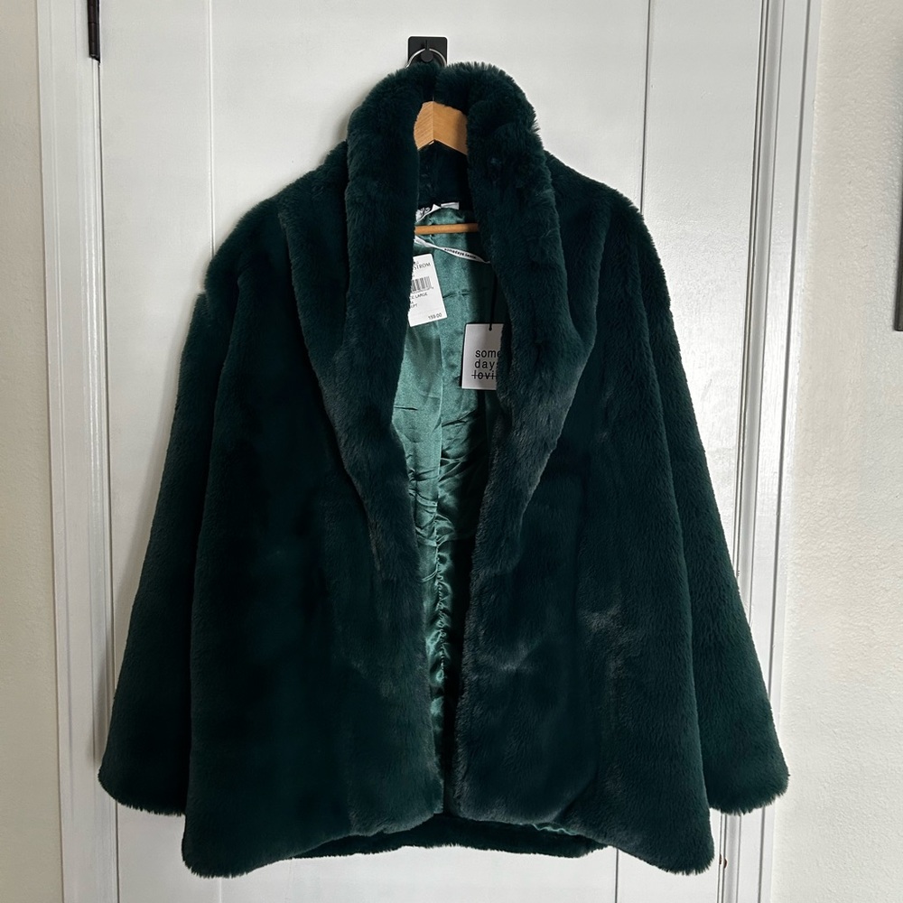 Emerald Dreaming Faux Fur Coat